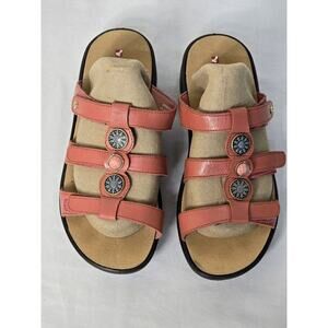 Womens 7M Revere Toledo Coral Leather Sandals Adjustable Strap Shoes women's